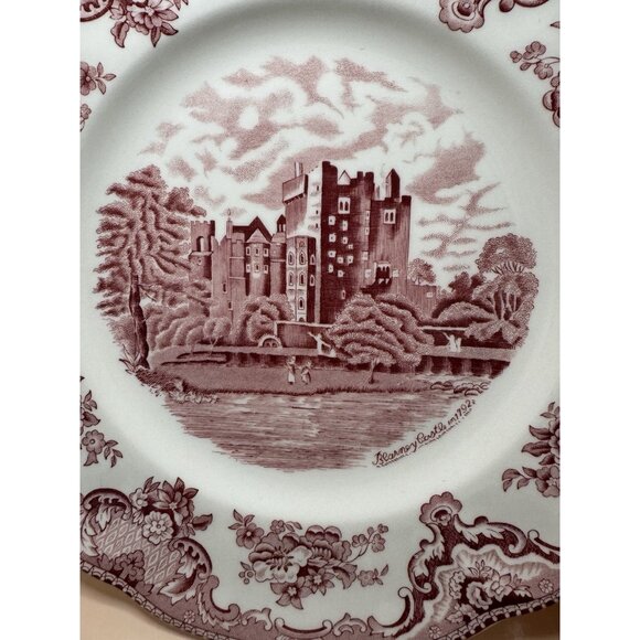 Vintage JOHNSON BROTHERS Red Dinner Plate 10" Blarney Castle, Old Britain Castle - Picture 1 of 3